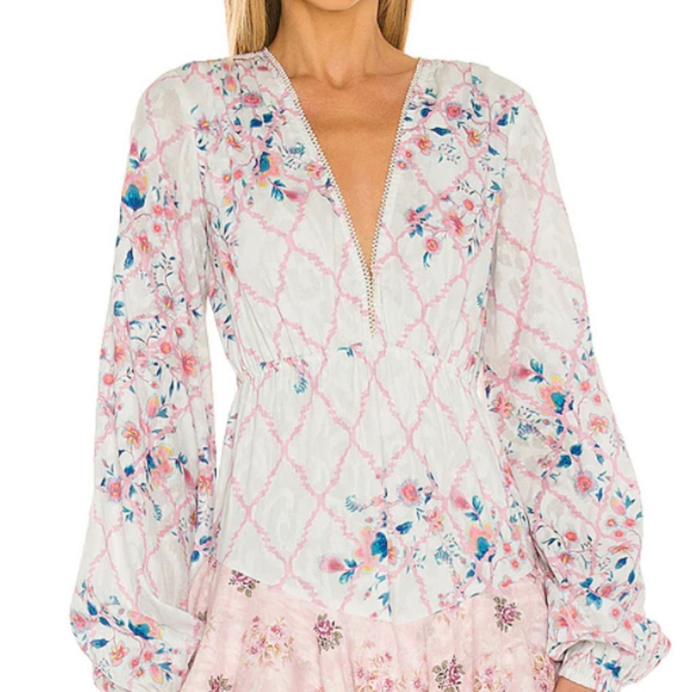 Hemant & nandita sahar short dress color white with flowers size xs